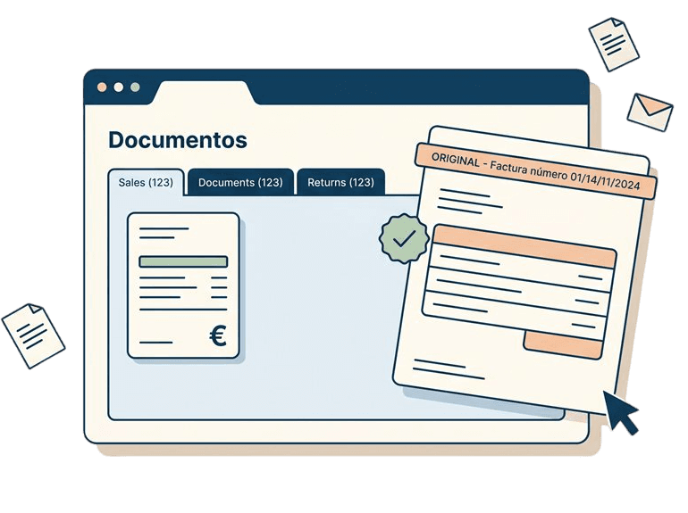 Panel JetSend para oficinas con documentos de venta y factura consolidada